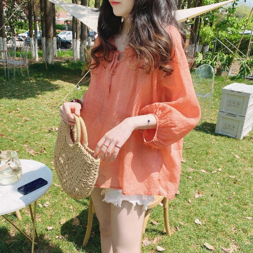 Blouses Women Loose Solid Tender Fashion Student Fresh Summer Harajuku Casual Female