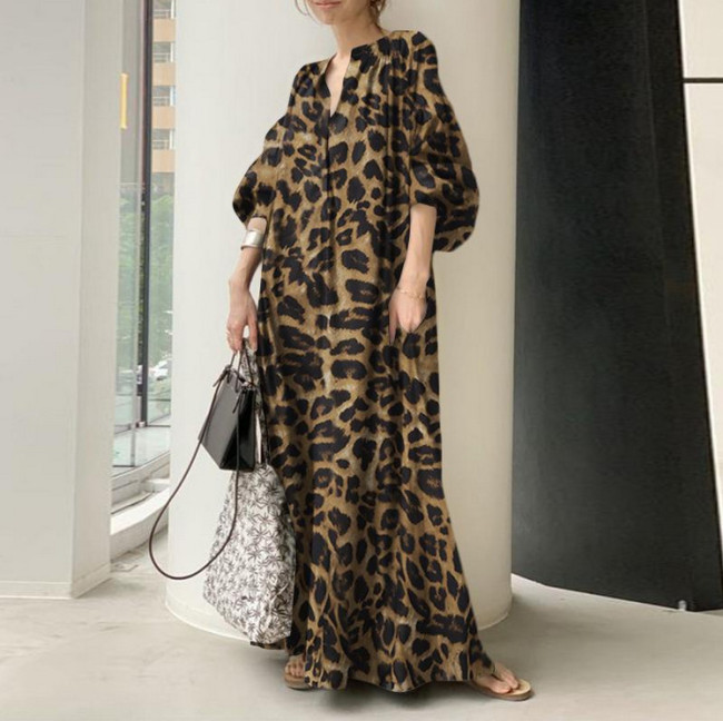 Women's Summer Fashion V-neck Casual Maxi Dress