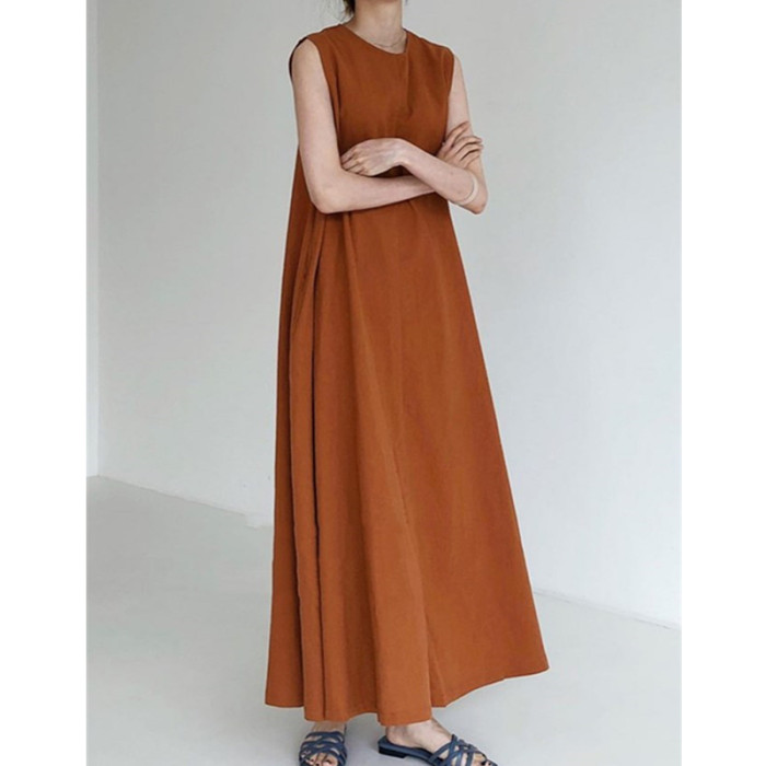 Summer Cotton and Linen Women's Long  Maxi Dresses