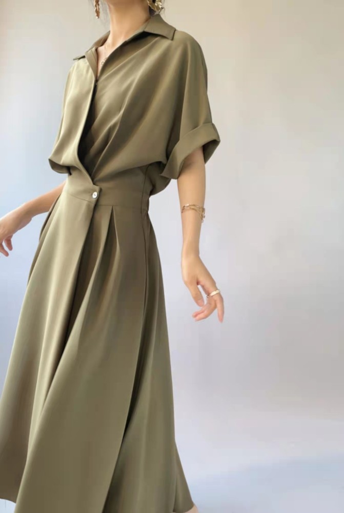 New Spring and Summer French Women's Long-sleeved Maxi Dresses