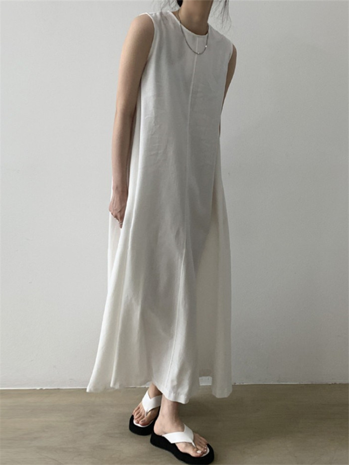 Summer Cotton and Linen Women's Long  Maxi Dresses