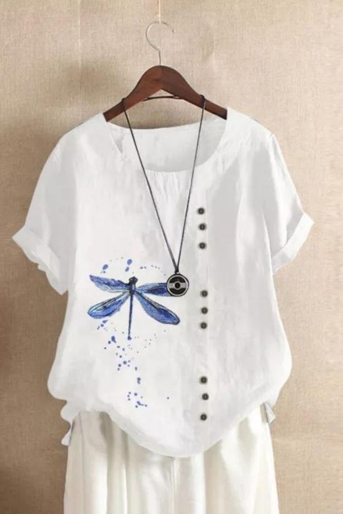 Woman Butterfly Print Harajuku Summer T-shirts