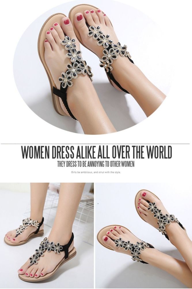 Women Beaded  Flip Flops Bohemia Sandals
