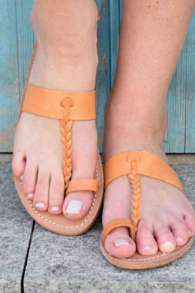 Summer PU Flats Flip-Flops Bohemian Sandals