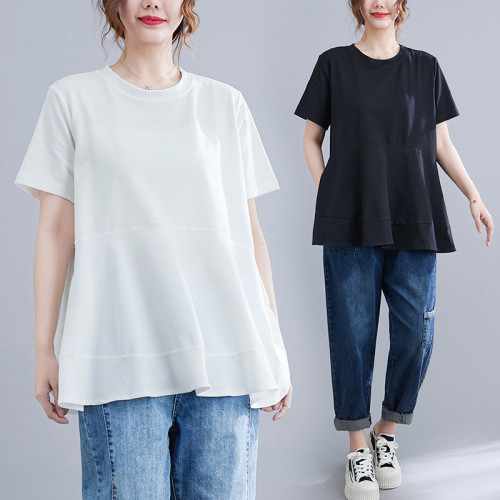 Summer Office Lady Elegant Loose Casual Woman T-shirts