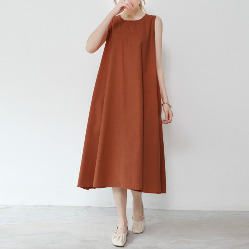 Summer Oversize Loose Cotton Linen Vintage Casual Dress