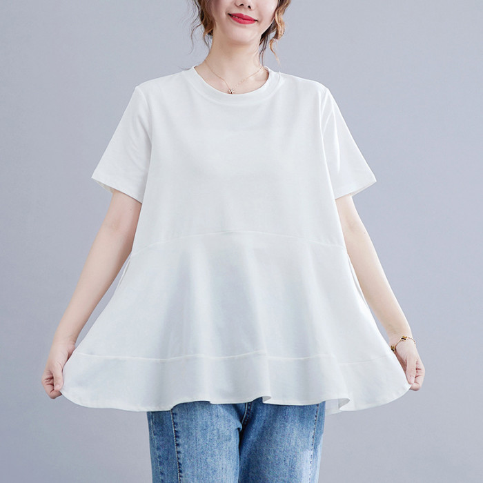 Summer Office Lady Elegant Loose Casual Woman T-shirts