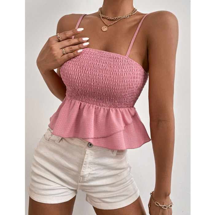 Summer Backless Sling Spaghetti Straps Y2K Crop Tops