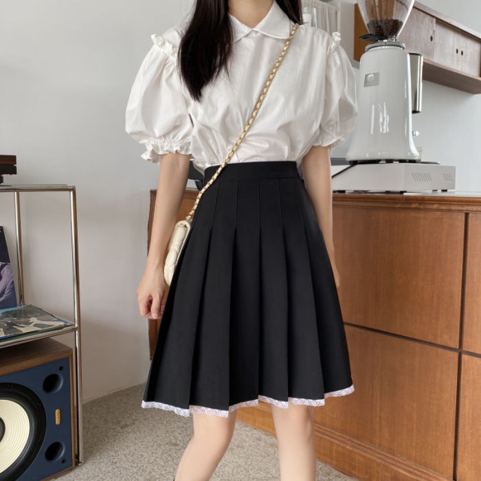 Women High Waist Knee-length Preppy Style Harajuku Y2k Skirts