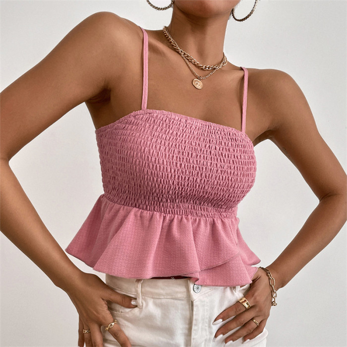 Summer Backless Sling Spaghetti Straps Y2K Crop Tops