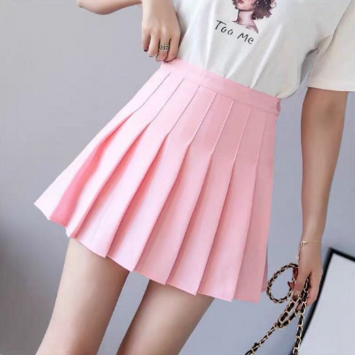 Preppy Style Pleated Cute High-Waisted Y2K Skirts for Girls