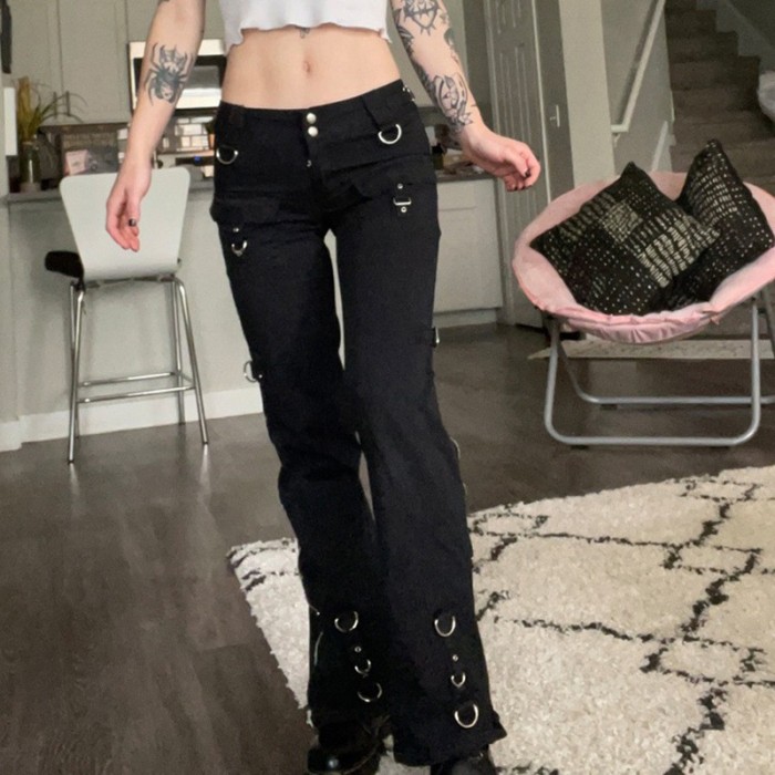 Women's Fashion Y2k Bodycon Gothic Baggy Jeans