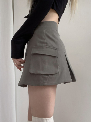 Women Preppy Style High Waist Casual Y2K Short Skirt