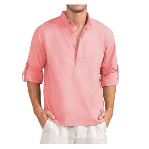 Men's Cotton Linen Long-sleeved Loose Large Size Shirts