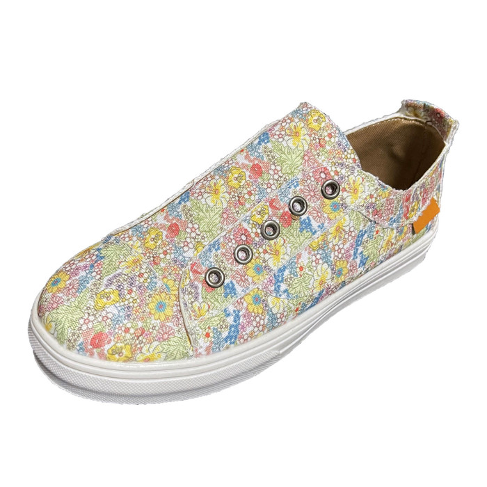 Women Flat Floral Soft Sole Breathable Casual Canvas Shoes