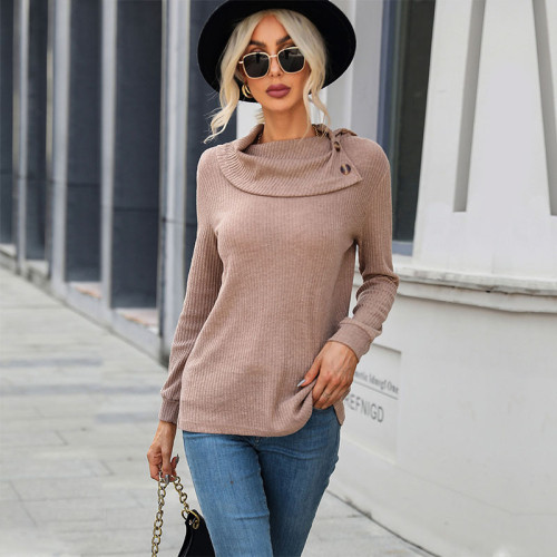 Women Fashion Loose Button Knitted Sweater