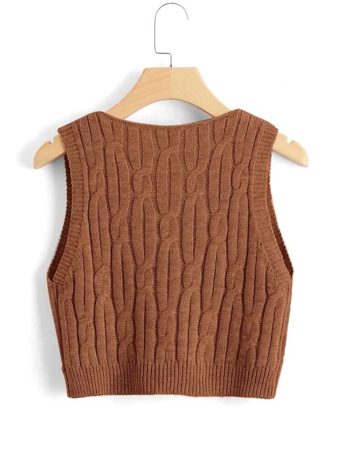 Autumn Women V-neck Stretchy Sweater Vest