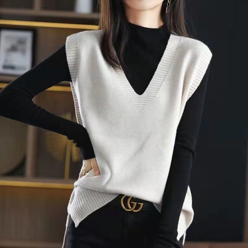 Women All-Match Large Size Loose  Pure Knitted Vest