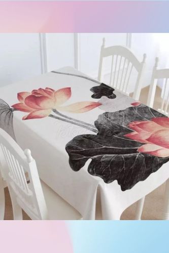 Lotus Ink Painting Tablecloth