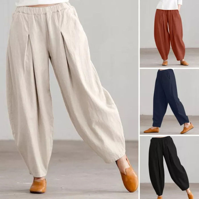 Women Cotton Linen Harem Pants