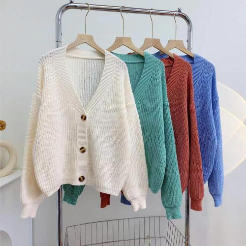 Women's V-neck Single-breasted Knitted Cardigan