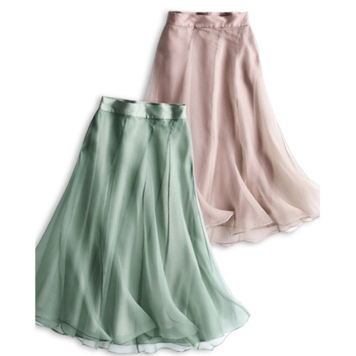 Fashion Casual Solid Color Pleated Skirt