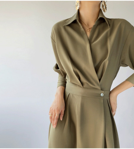 Fashion French Ladies Long Sleeve Retro Slim Elegant Party  Maxi Dress