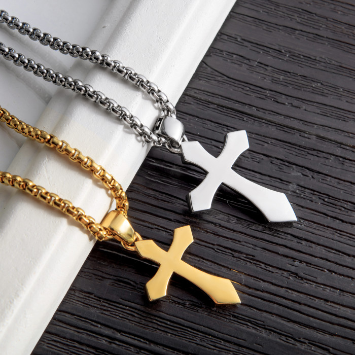 Wholesale Stainless Steel Jesus Charm Cross Chain Necklace
