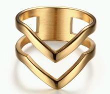 Wholesale Gold V Middle Stainless Steel Rings in Canada