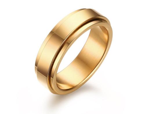 Wholesale Stainless Steel Gold Plated Spinner Ring