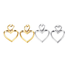 Wholesale Stainless Steel Personalized Heart Dangle Earrings