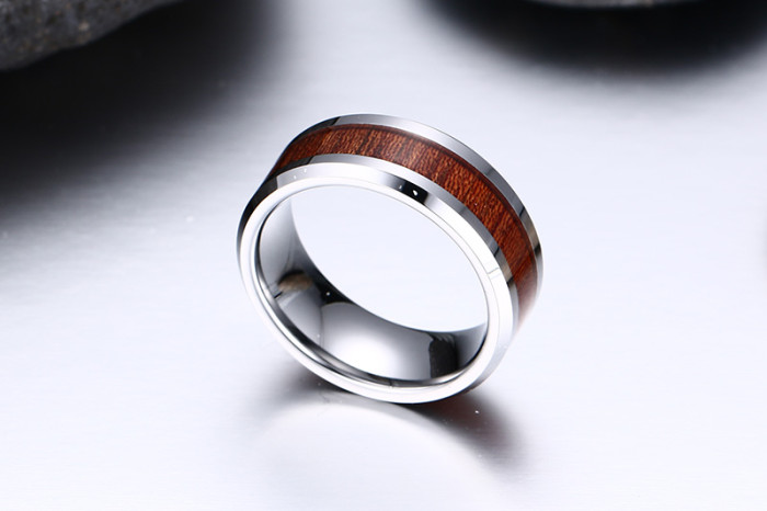 8mm Tungsten Carbide Bevel Edge Rings Wholesale