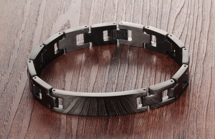 Wholesale Black Blank ID Stainless Steel Bracelet