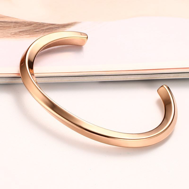 Wholesale Stainless Rose Gold Open Bangles