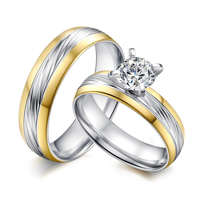 Wholesales stainless steel Engagement Ring Settings with Princess CZ