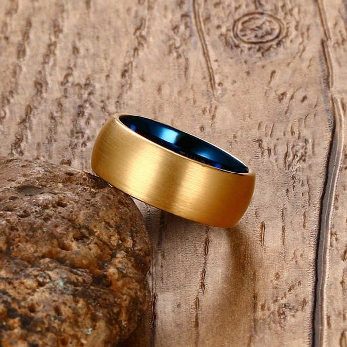 Wholesale Gold and Blue Tungsten Carbide Ring Company