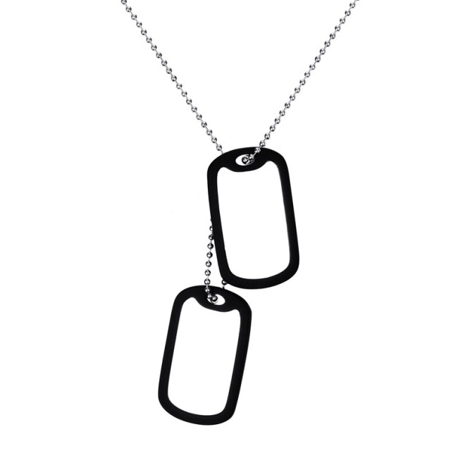 Wholesale Mens Stainless Steel Double Dog Tags Necklace (can be personalised)