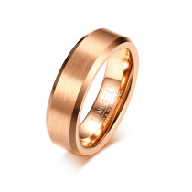 Wholesale Newest 6MM Matte Center Rose Gold Tungsten Ring