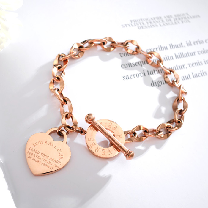Wholesale Stainless Steel Trendy Cable Chain Bible Bracelet