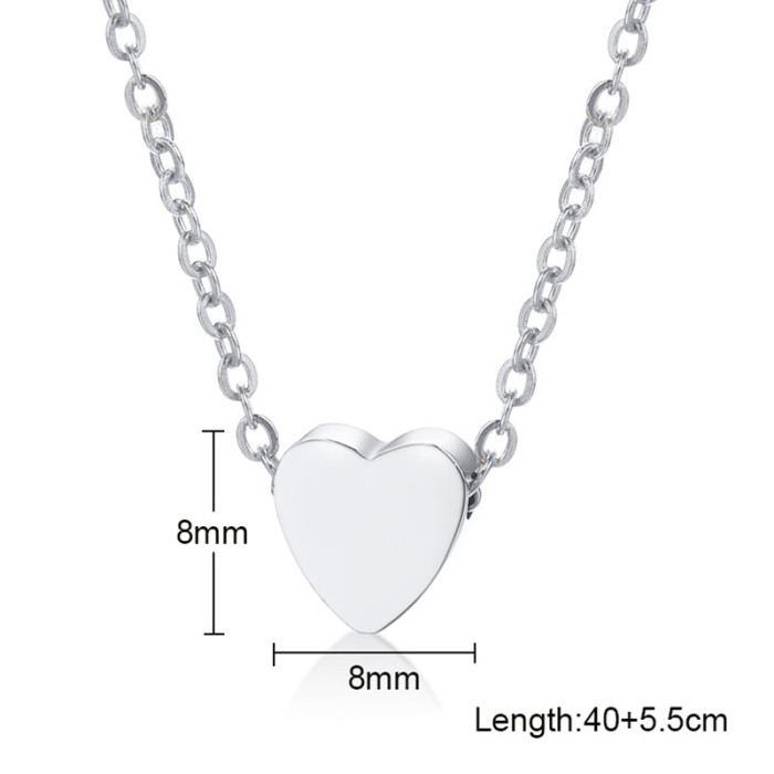 Wholesale Stainless Steel Heart Collarbone Chain Necklace