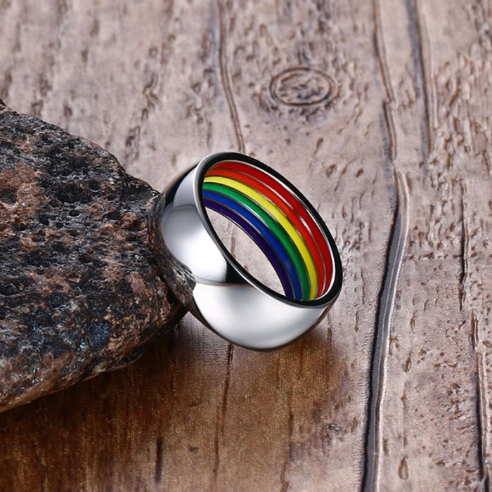 Stainless Steel Rainbow Gay Pride Rings Wholesale