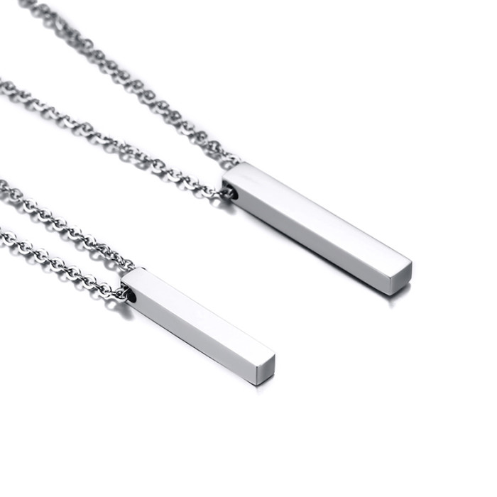 Wholesales Stainless Steel Couple Bar Necklace