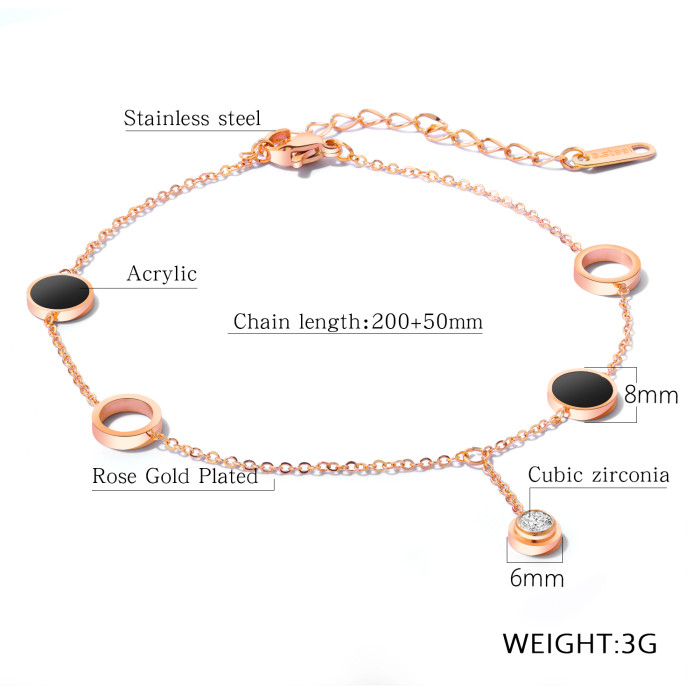 Wholesale Stainless Steel Acrylic Anklet For Women