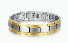 Wholesale Stainless Steel Gold Edge Magnetic Healing Bracelets