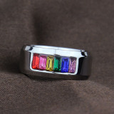 Wholesale Rainbow CZ Pride Stainless Steel Ring Review