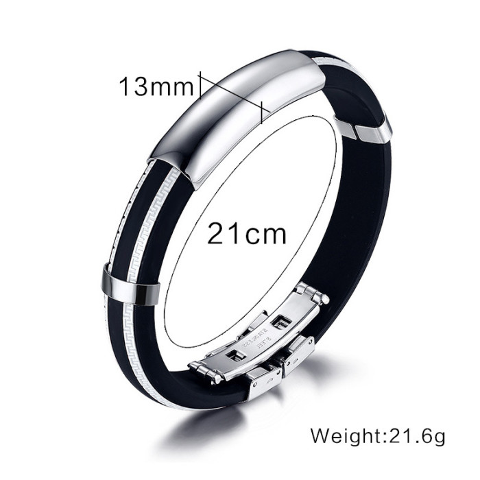 Stainless Steel Rubber Band Bracelets