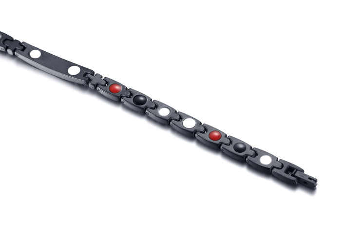 Wholesale Stainless Steel ID Black Magnetic Bracelet