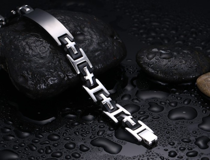 Stainless Steel Black Bracelets for Guys