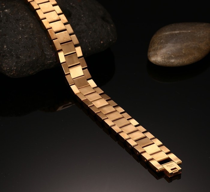 Stainless Steel Gold Plated Bracelet Watch Band