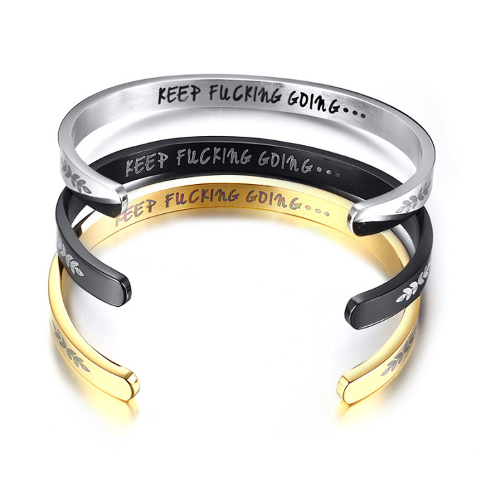 Wholesale Stainless Steel Inspirational Cuff Bangles